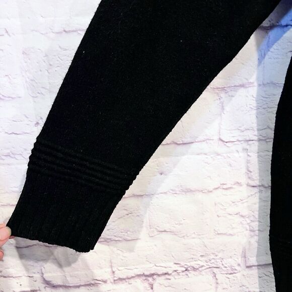 Anthropologie Women's Size Small Button Mock Neck Black Cozy Sweater Casual - Picture 6 of 13